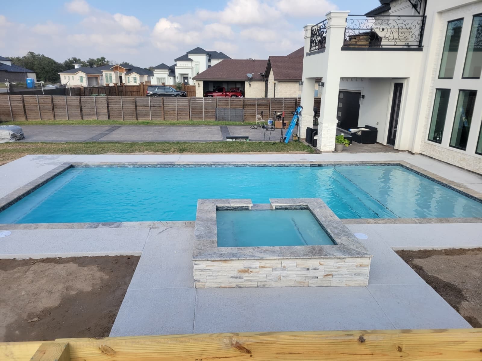 Completed Garma Pools backyard pool and spa, full and ready to enjoy