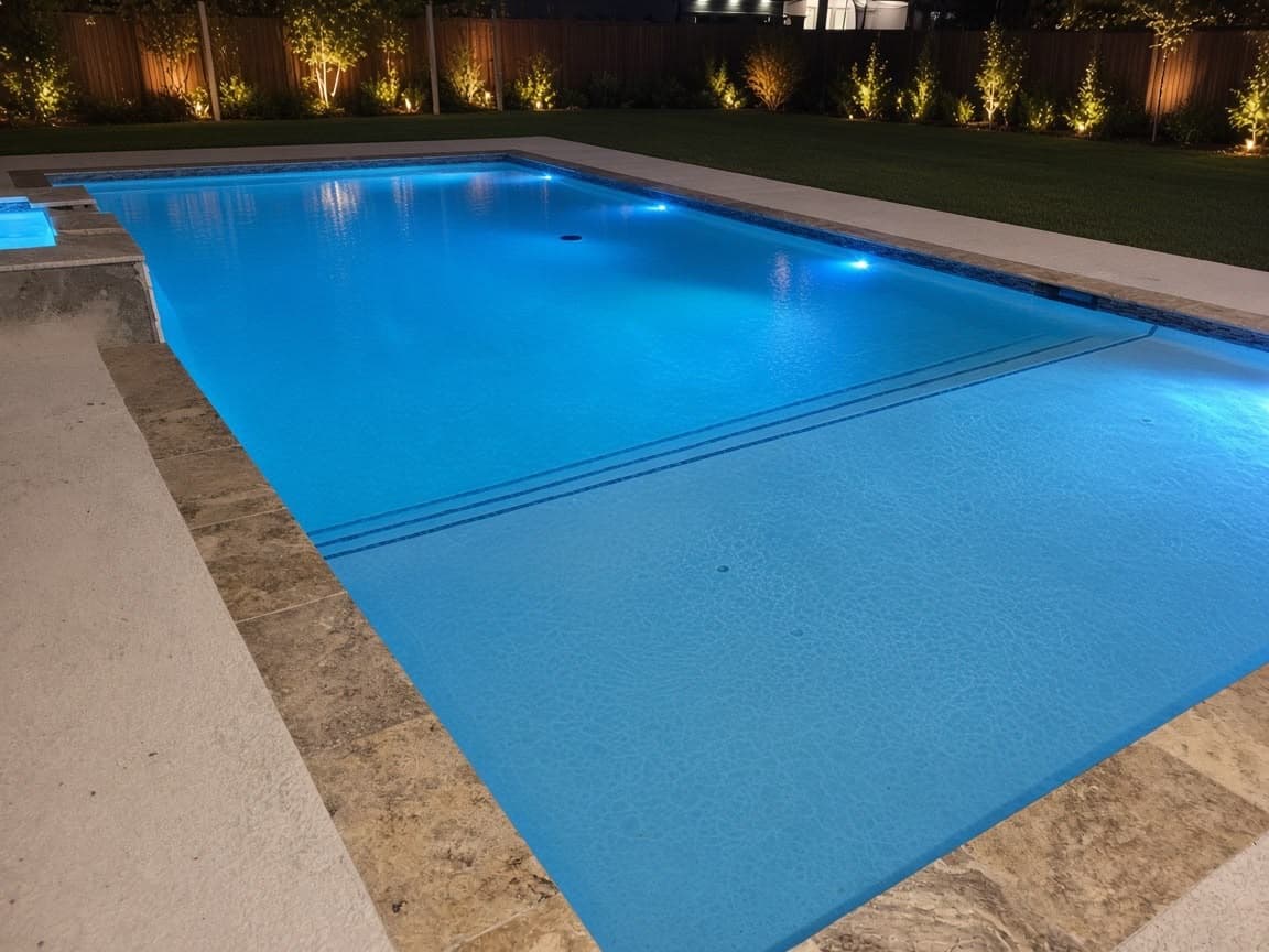 Completed residential pool and spa built by Garma Pools